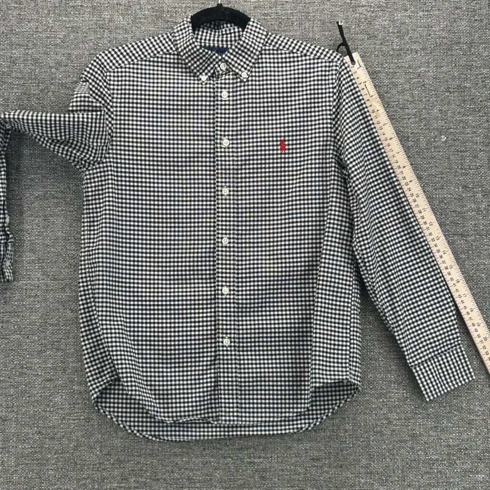 Ralph Lauren‎ Boys Button Down Shirt Large 14-16 Gingham Church Wedding Pictures